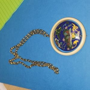Vintage Cloisonne and Bakelite Pendant